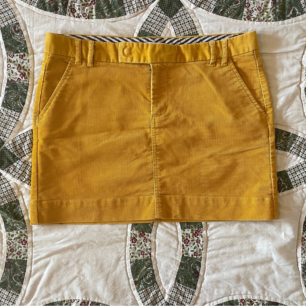 GAP Y2K Mustard Yellow Corduroy Mini Skirt Size 10